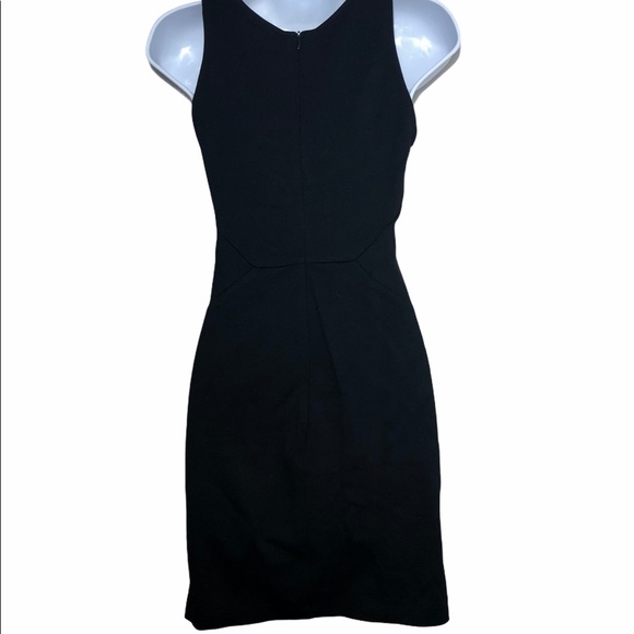 Saks OffFifth Womens Black Dress Ponte Sides Lace Overlay - Picture 5 of 10